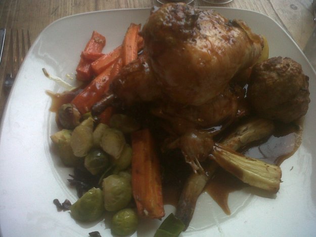 Roast at The Crown (with a macaroni & cheese starter. Duh) makes the snow trek worth while.