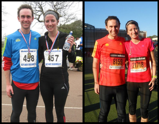 My 10k in Greenwich to 10 miles in Paris on our honeymoon.