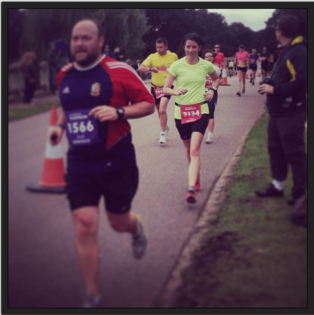 Enjoying my first 10k as caught by @charliedwatson