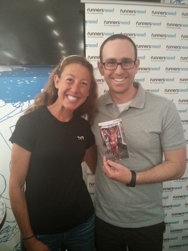 (not me but my Husband, Alex, pictured with Chrissie at a recent Brooks event) 
