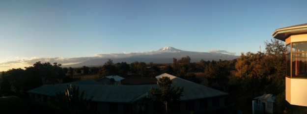 The view of Kilimanjaro from our hotel bar.